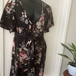 Black floral dress 4X